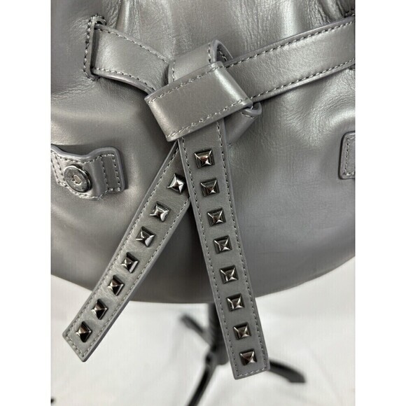 DKNY Crossbody Bag Grey Leather Studs Studded Adjustable Strap - Picture 8 of 15